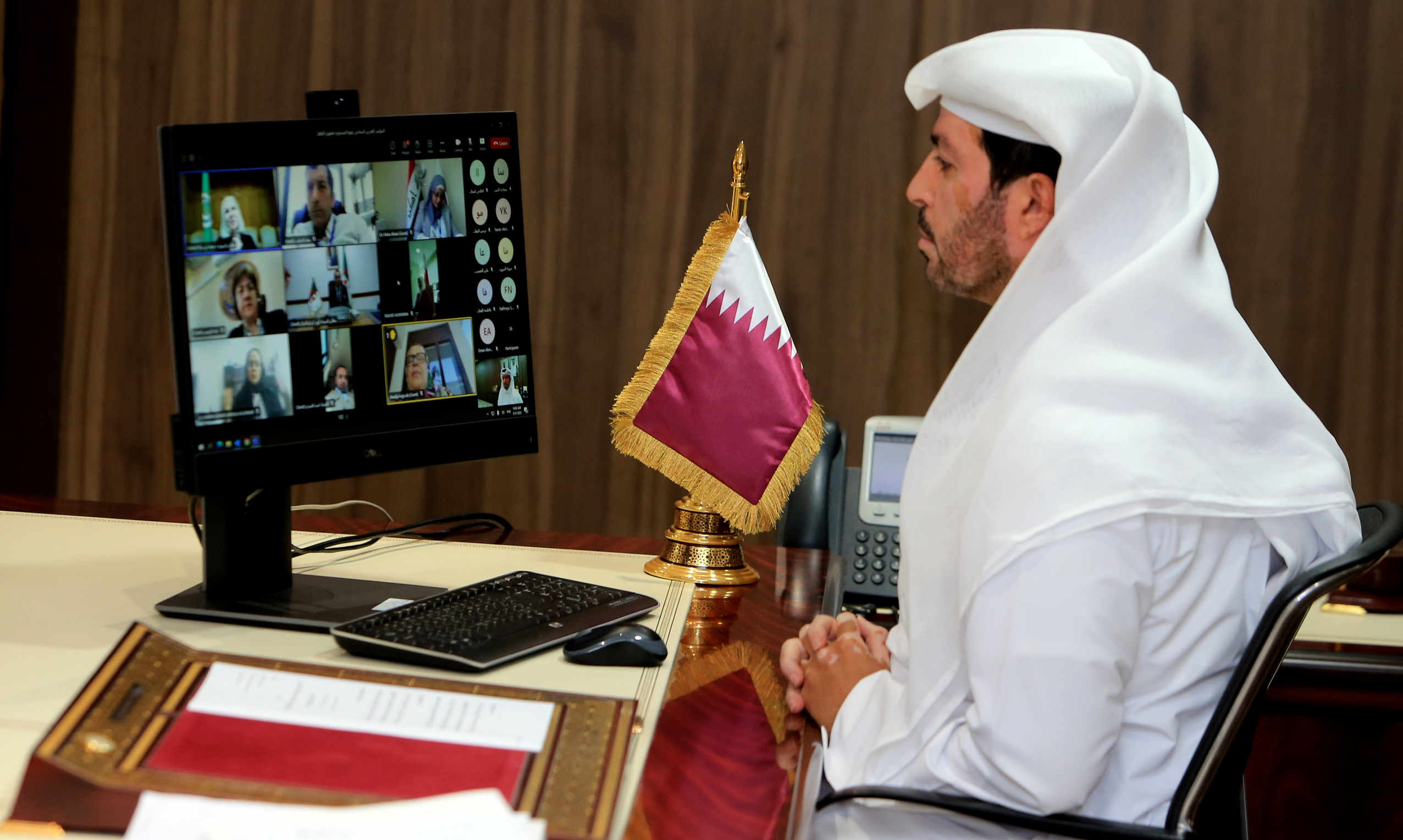 Mr Ghanem Mubarak Al-Kuwari, assistant undersecretary for Social Development Affairs during the meeting