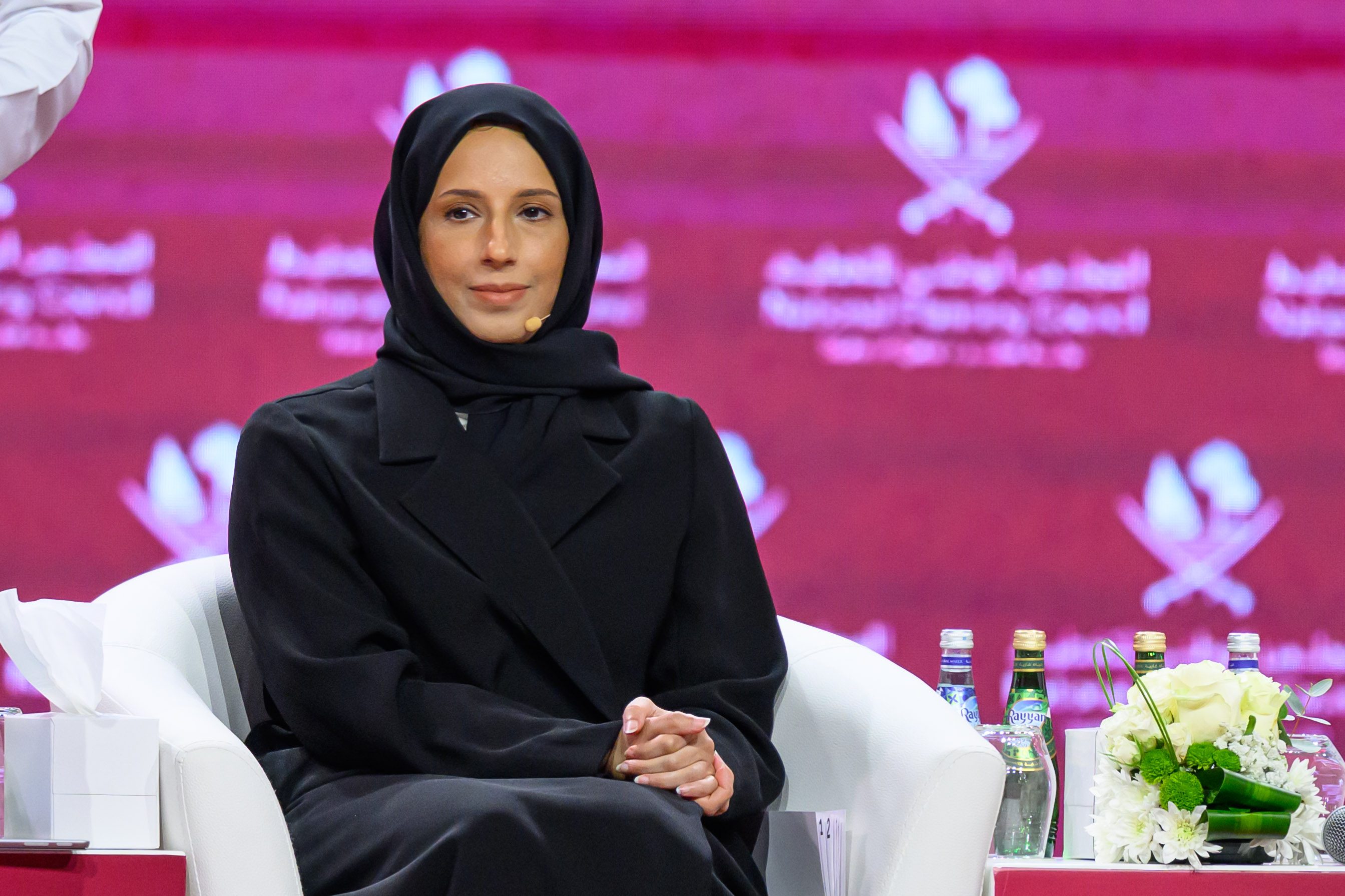 ، وزير التنمية الاجتماعية والأسرة، في ملتقى التنمية الوطنية ضمن جلسة حوارية مع عدد من اصحاب السعادة الوزراء تناولت ركيزة التنمية الاجتماعية ودور الأسرة والمجتمع والهوية الوطنية في دعم مسيرة الازدهار الوطني 